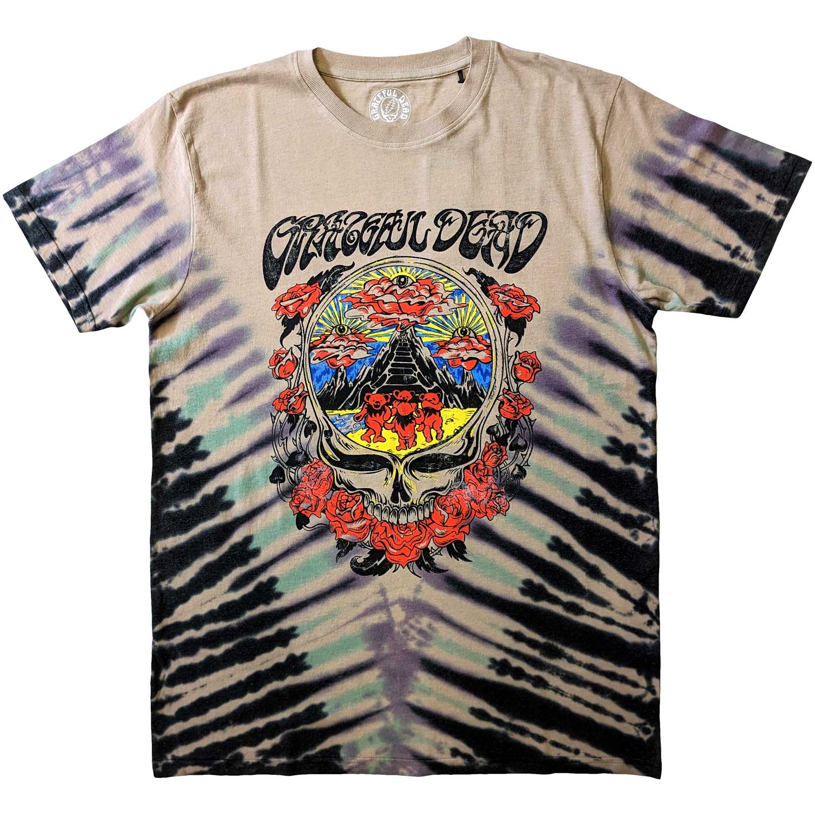 Grateful Dead Unisex T-Shirt: Eye Clouds (Sand) (Wash Collection)