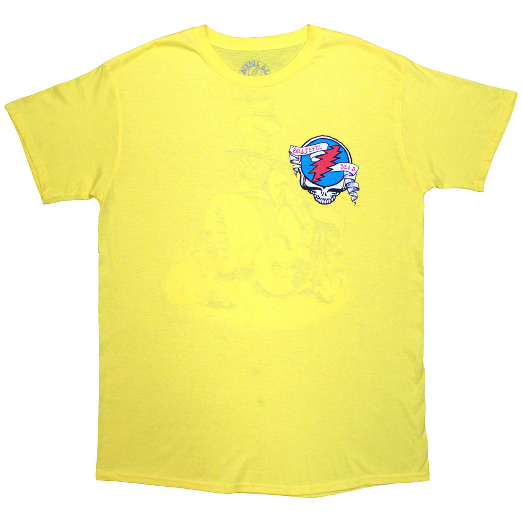Grateful Dead Unisex T-Shirt: Rose Pose Yellow (Yellow) (Back Print)