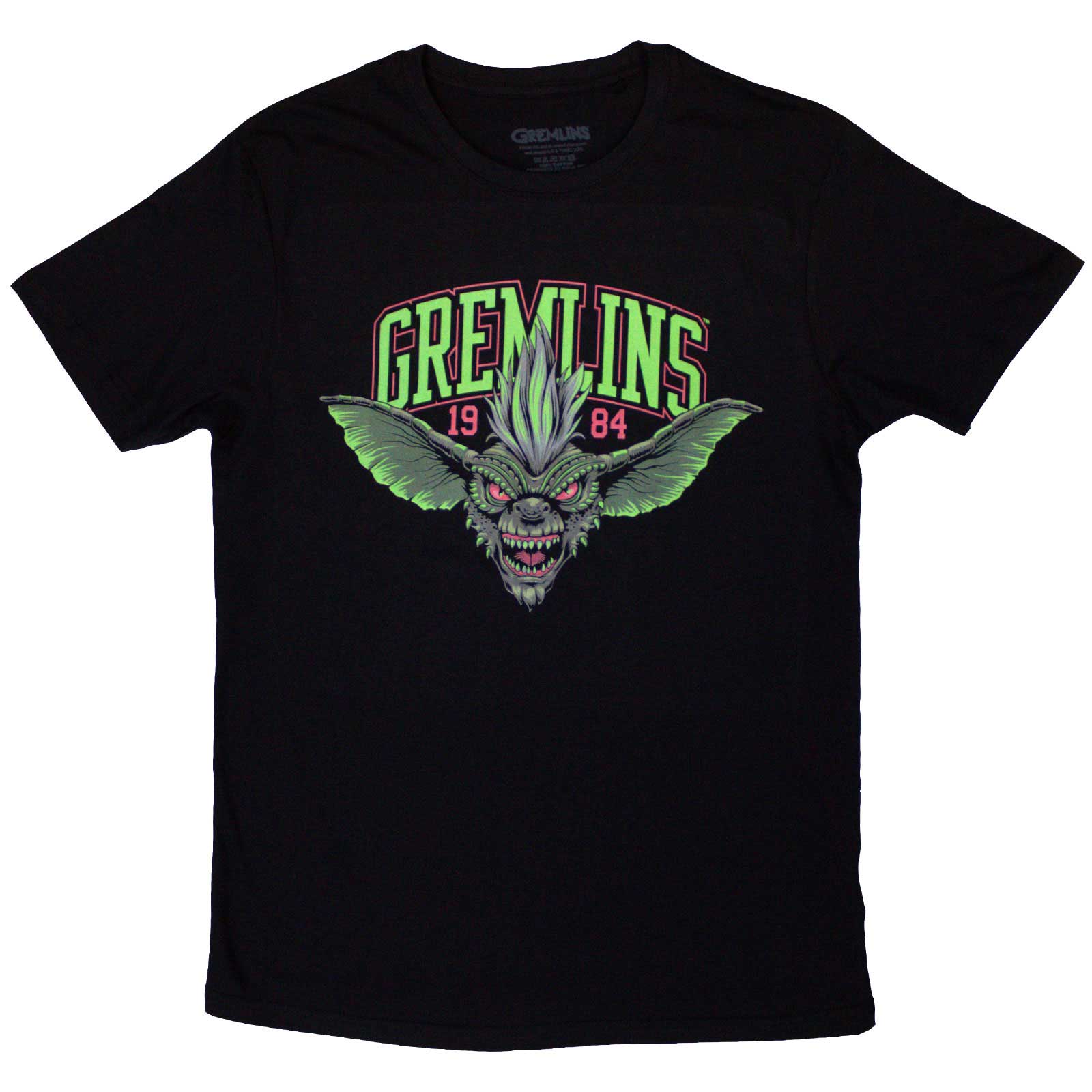 Gremlins Unisex T-Shirt: Stripe 1984 Green Logo (Black)