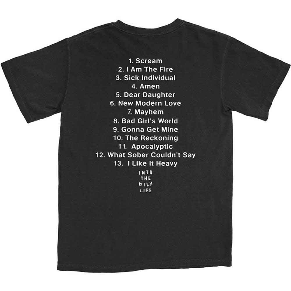 Halestorm Unisex T-Shirt: The Wild Cover (Black) (Back Print)