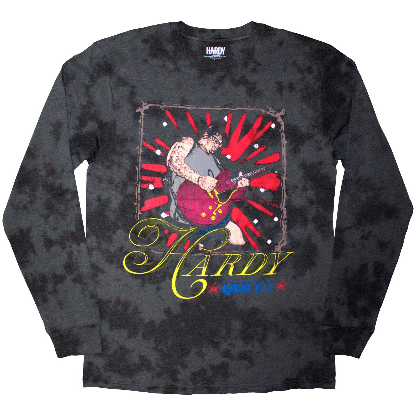 Hardy Unisex Long Sleeve T-Shirt: Quit!! Guitar (Black) (Wash Collection)