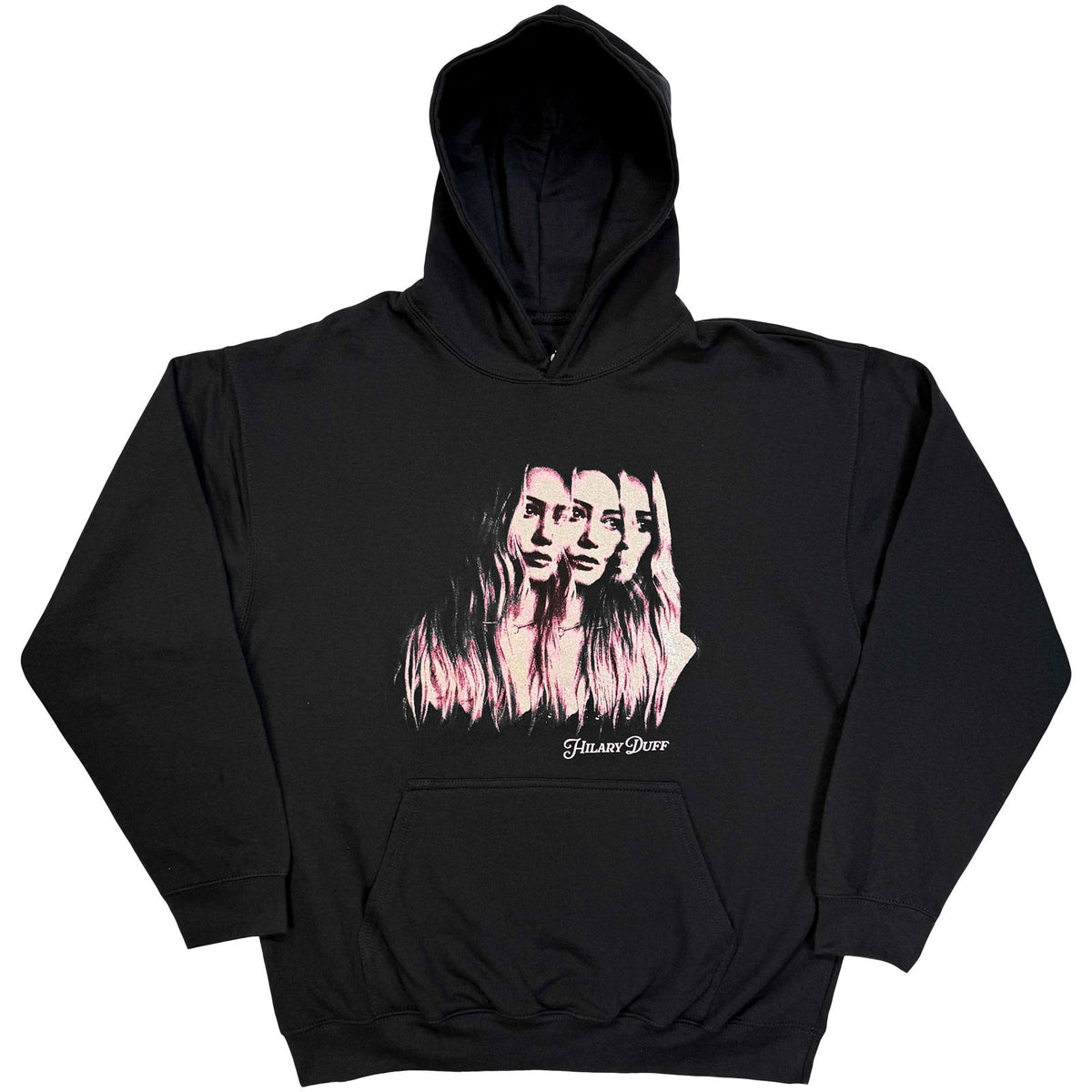 Hilary Duff Unisex Pullover Hoodie: 3 Hilarys (Black)