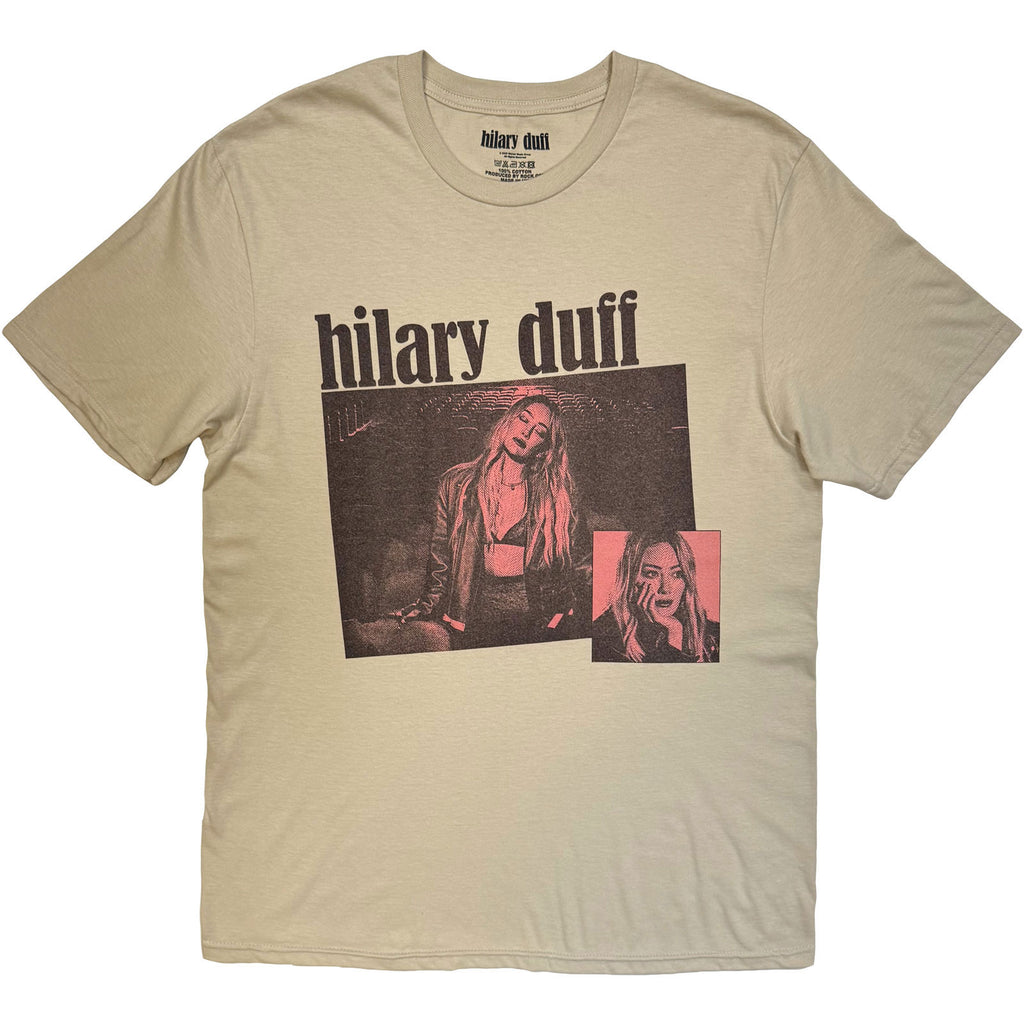 Hilary Duff Unisex T-Shirt: Luck Or Something (Sand) (Back Print)
