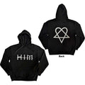 HIM Unisex Pullover Hoodie: Logo (Black) (Back Print)