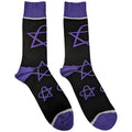 HIM Unisex Ankle Socks: Purple Heartagrams (Black) (UK Size 7 - 11)