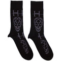 HIM Unisex Ankle Socks: Heartagram Skull (Black) (UK Size 7 - 11)