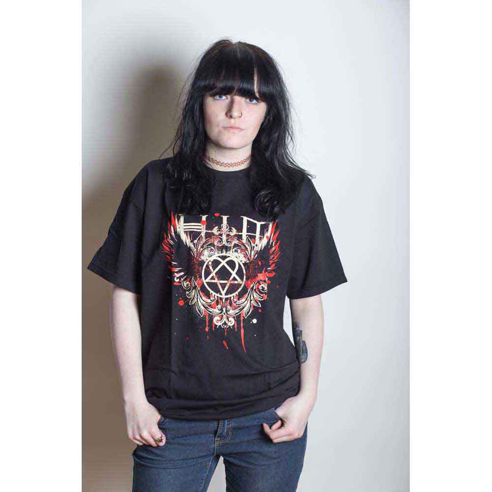 HIM Unisex T-Shirt: Wings Splatter (Black)