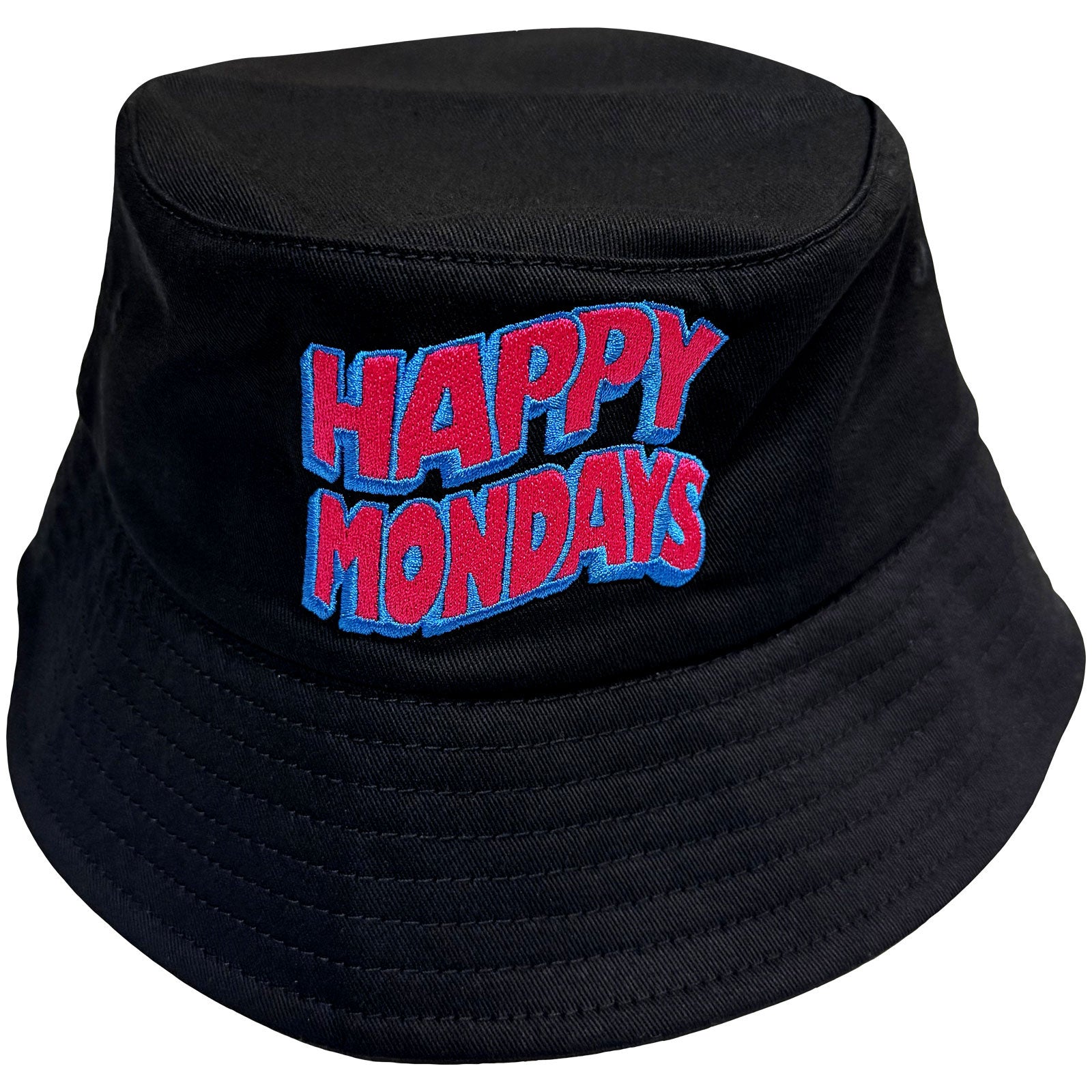 Happy Mondays Unisex Bucket Hat: Wavy Logo (Black)