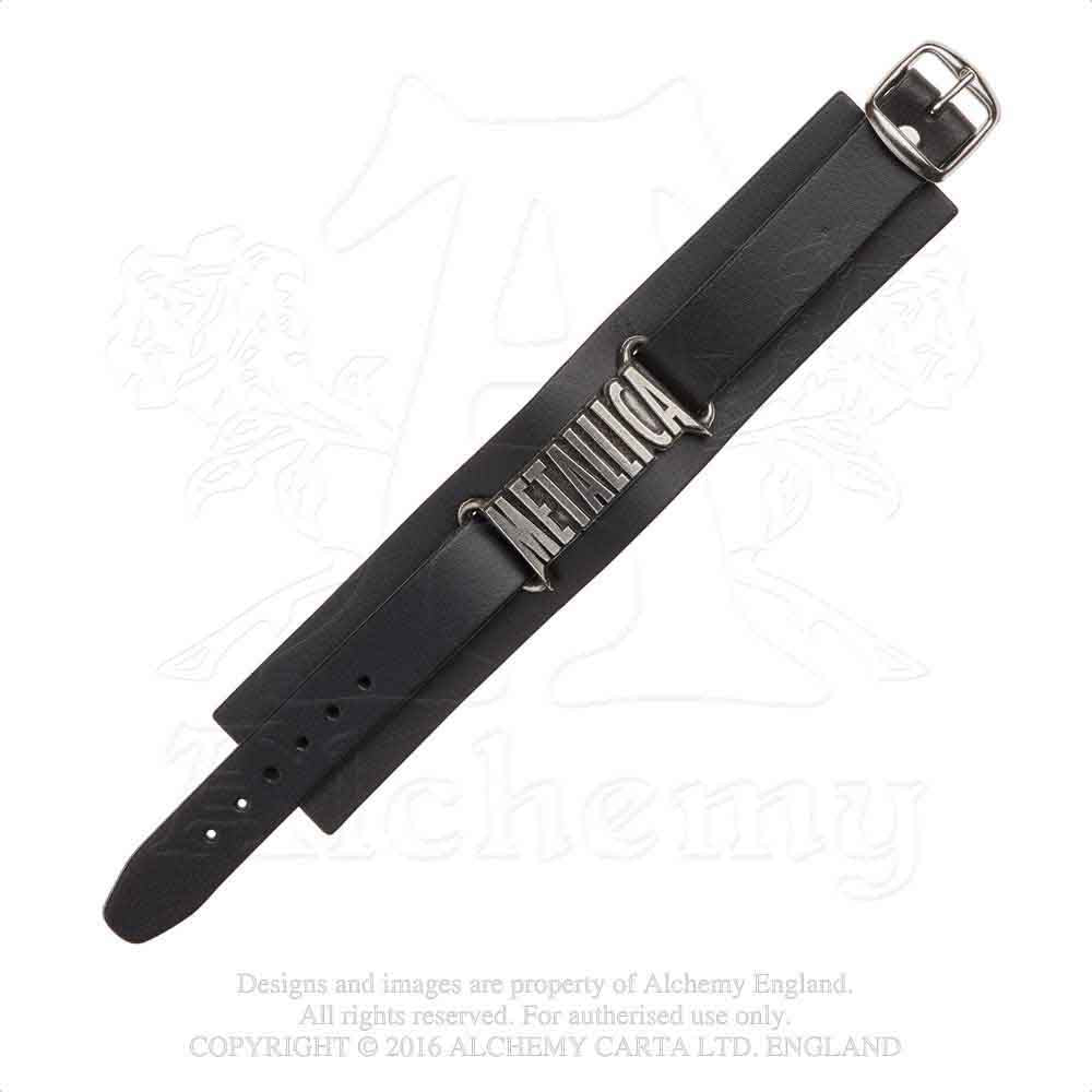 Metallica Leather Wrist Strap: Logo