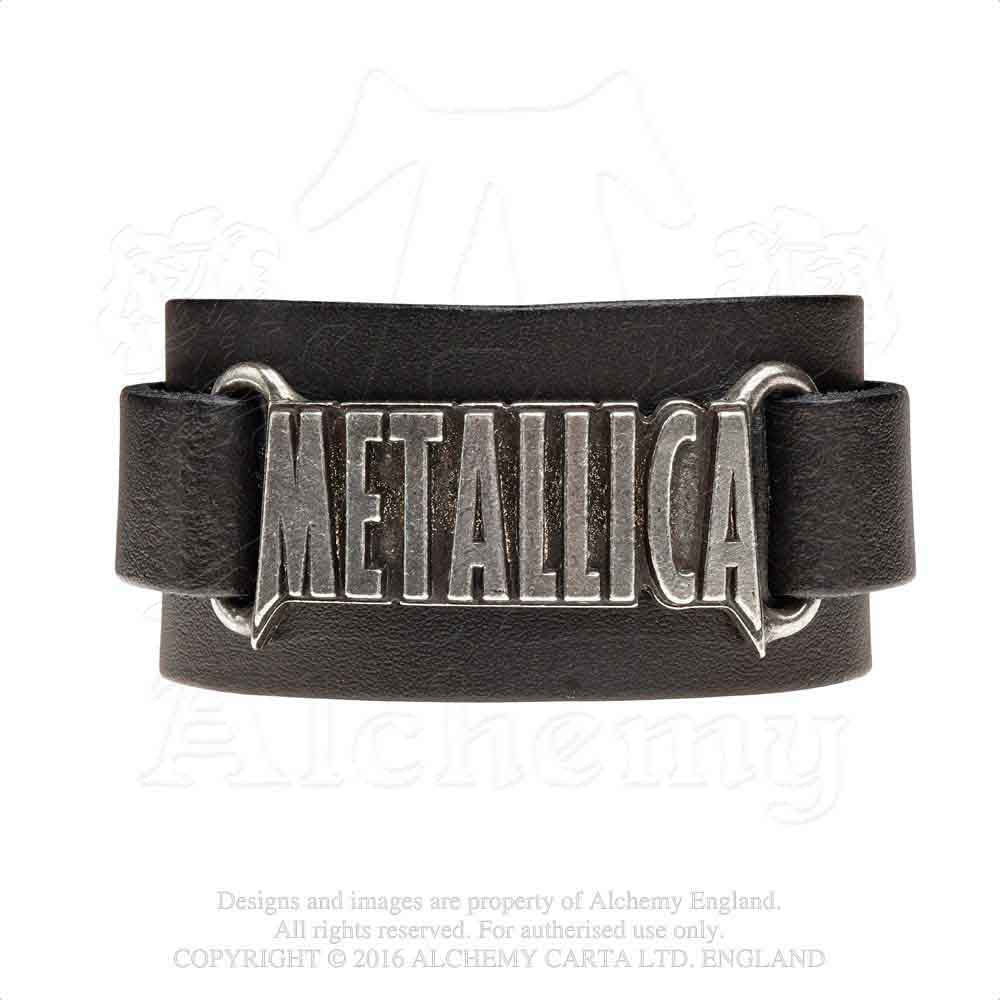 Metallica Leather Wrist Strap: Logo