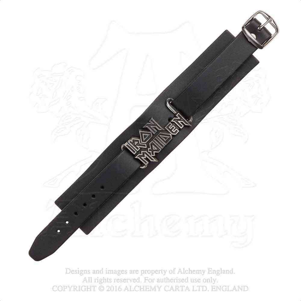 Iron Maiden Leather Wrist Strap: Logo 1