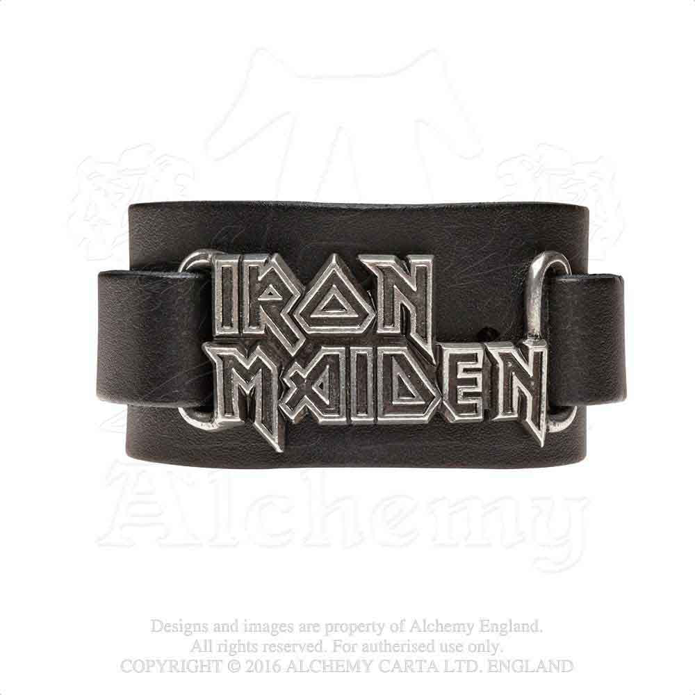 Iron Maiden Leather Wrist Strap: Logo 1
