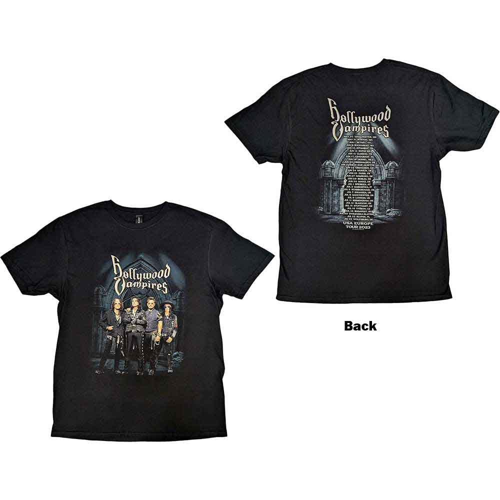 Hollywood Vampires Unisex T-Shirt: Graveyard (Black) (Back Print)
