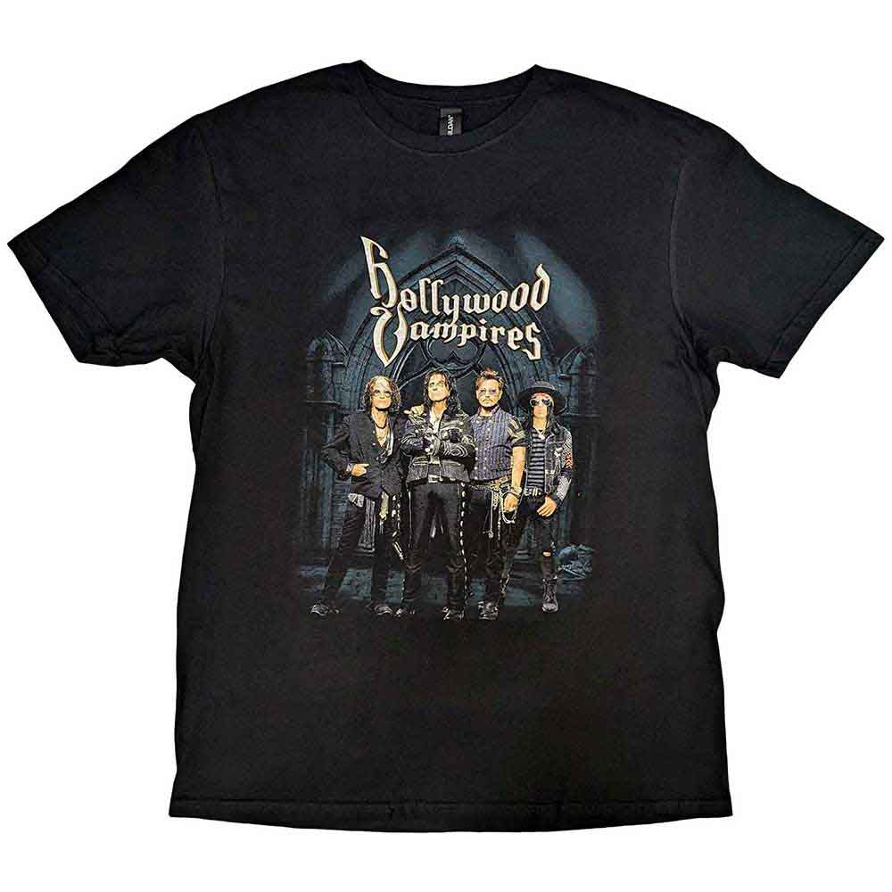 Hollywood Vampires Unisex T-Shirt: Graveyard (Black) (Back Print)