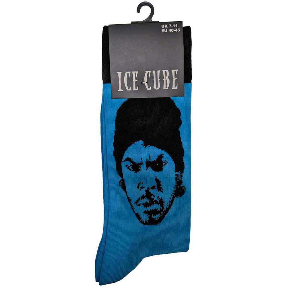 Ice Cube Unisex Ankle Socks: Portrait (Blue) (UK Size 7 - 11)