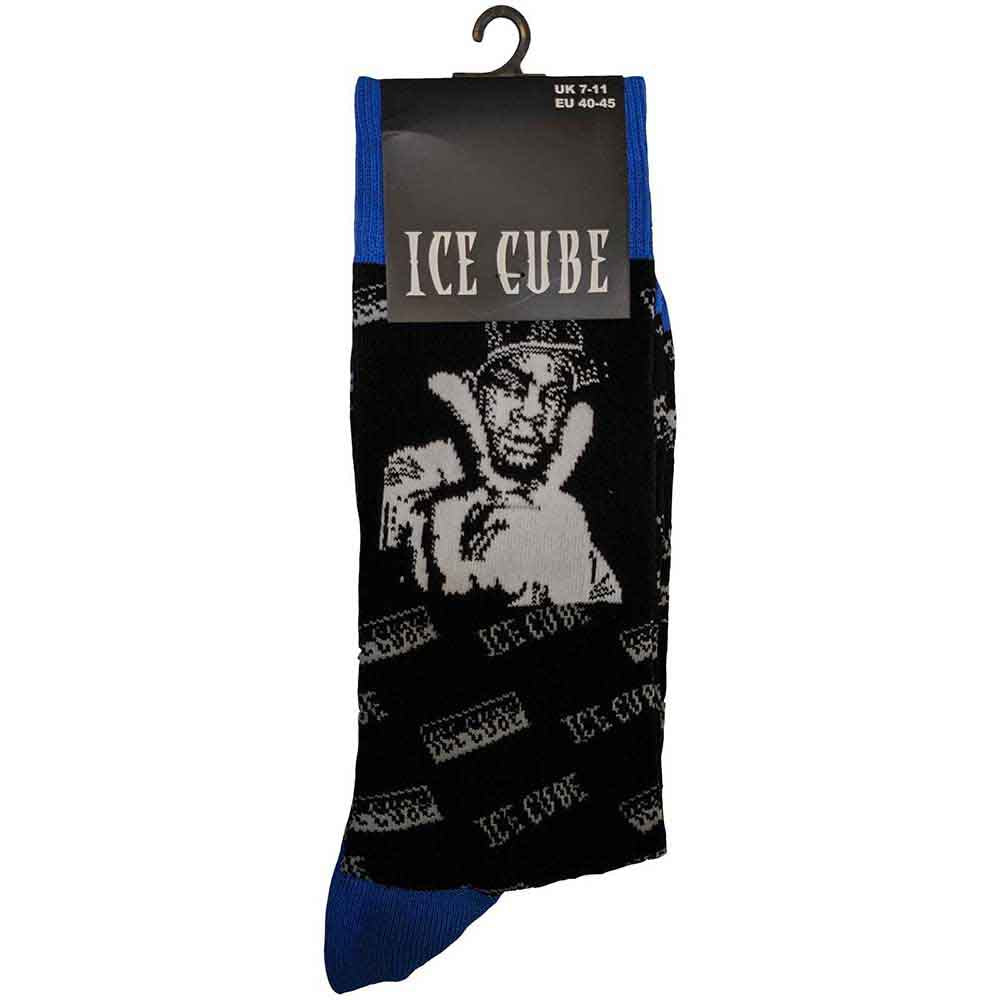Ice Cube Unisex Ankle Socks: B&W Photo (Black) (UK Size 7 - 11)