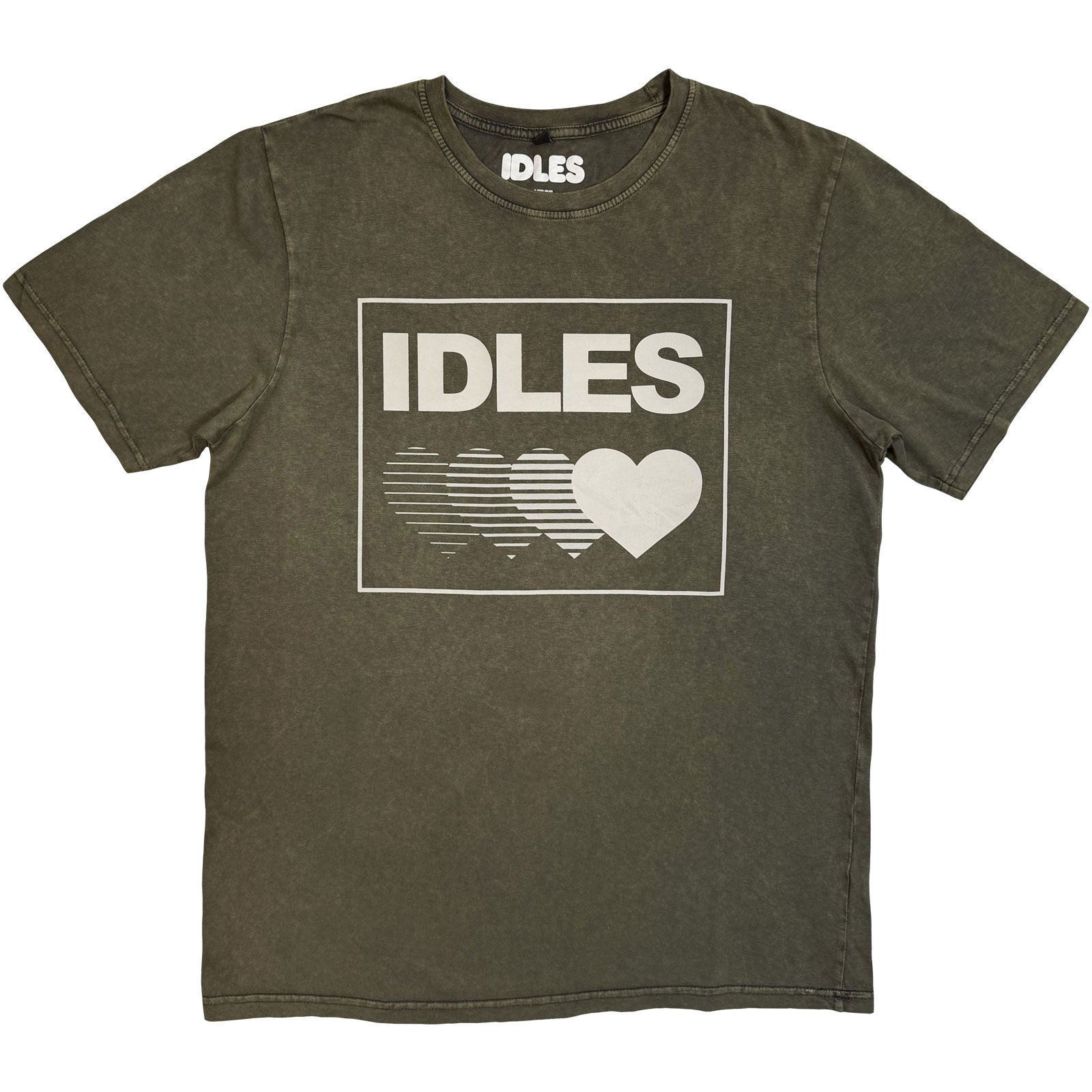 Idles Unisex Stone Wash T-Shirt: Gradient Heart (Green)
