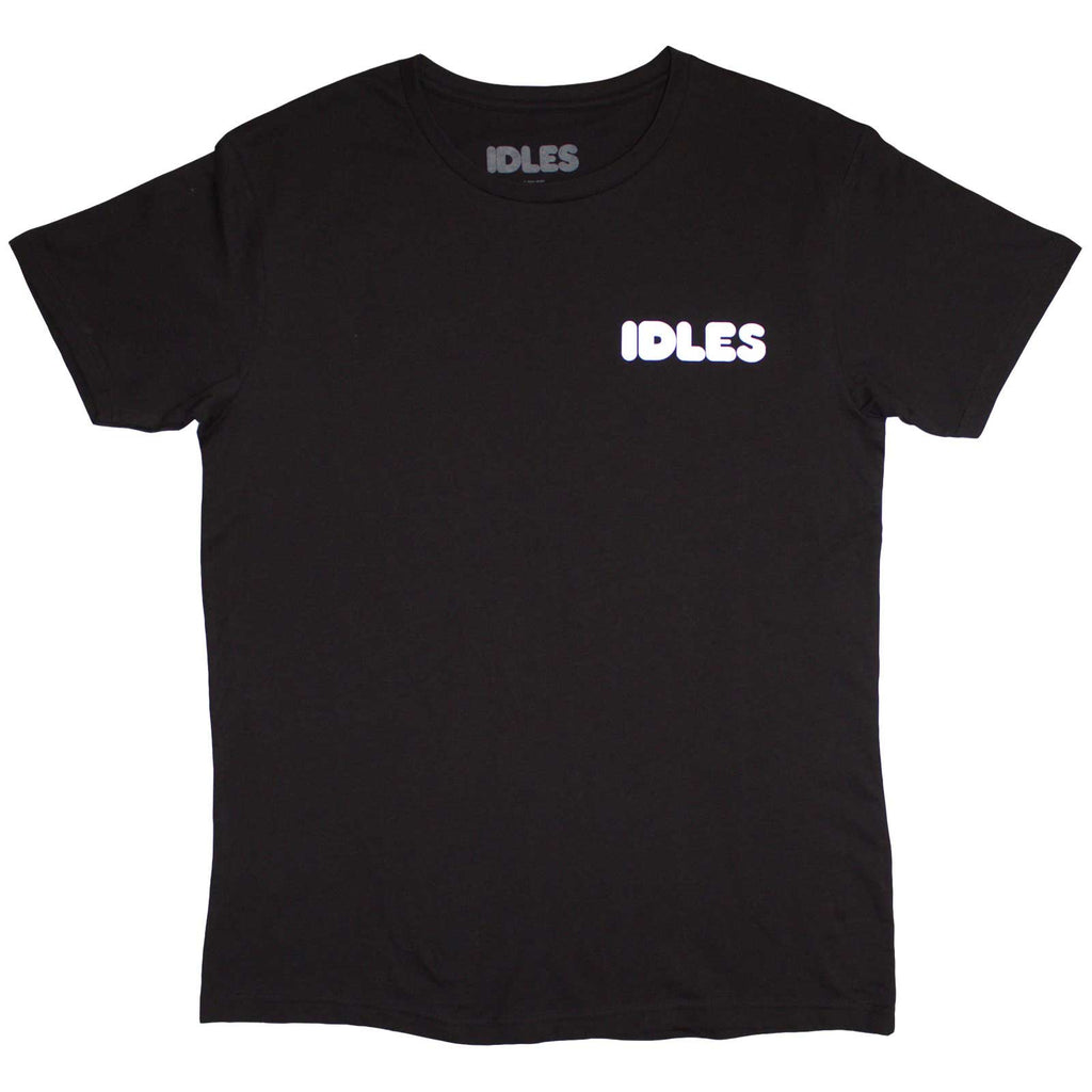 Idles Unisex T-Shirt: Cartoon Flower (Black) (Back Print)
