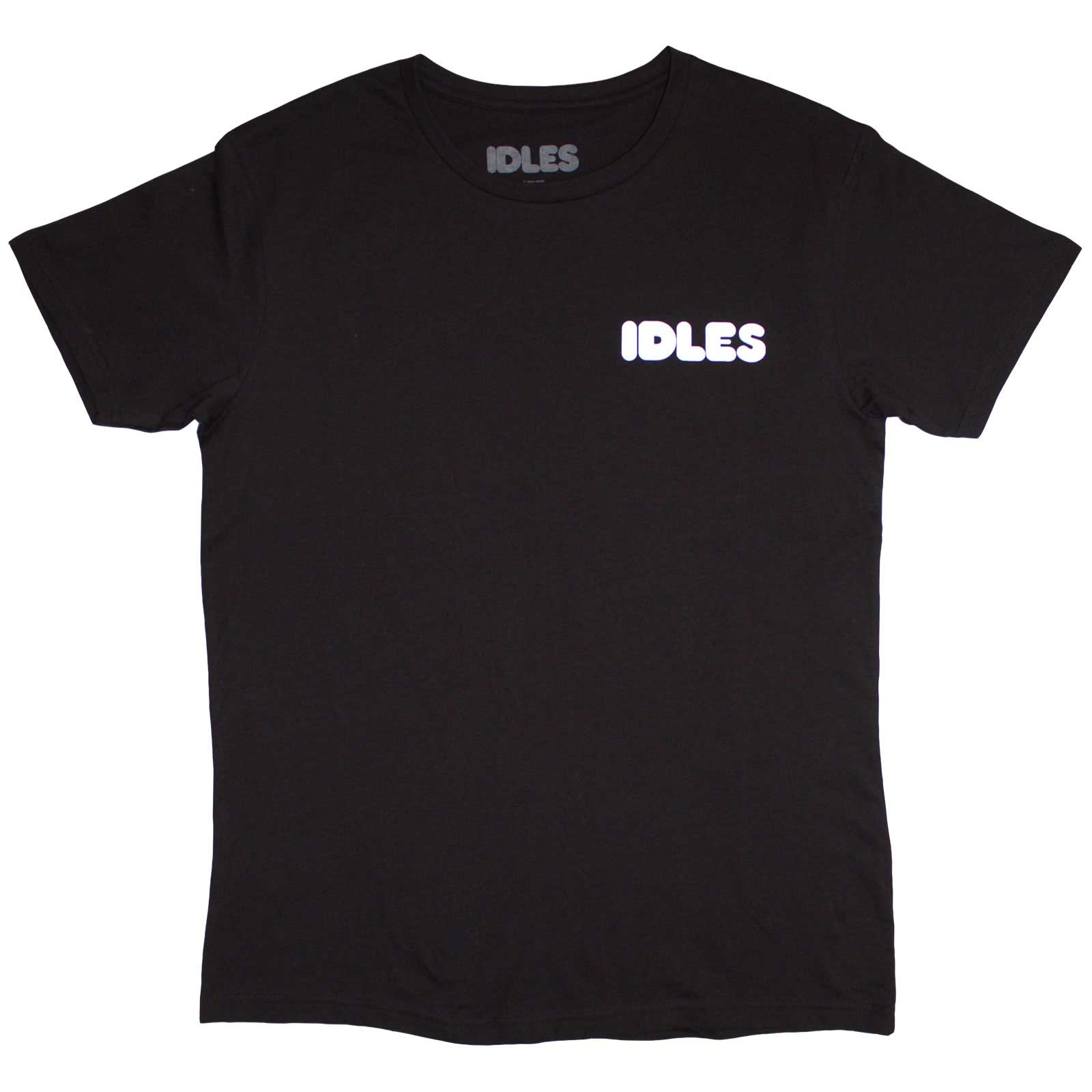 Idles Unisex T-Shirt: Cartoon Flower (Black) (Back Print)
