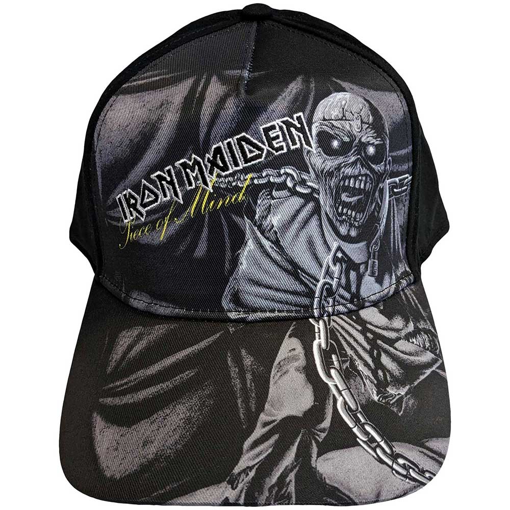Iron Maiden Unisex Baseball Cap: Piece Of Mind Greyscale (Black)