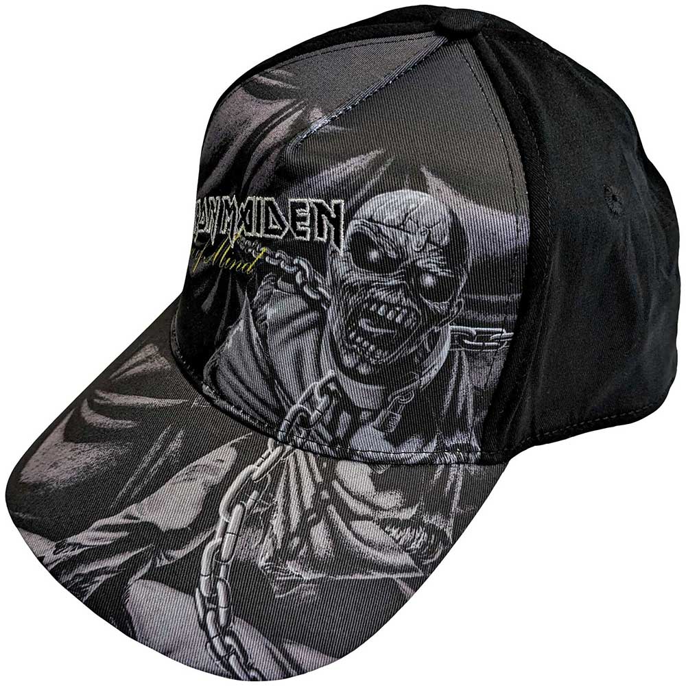 Iron Maiden Unisex Baseball Cap: Piece Of Mind Greyscale (Black)