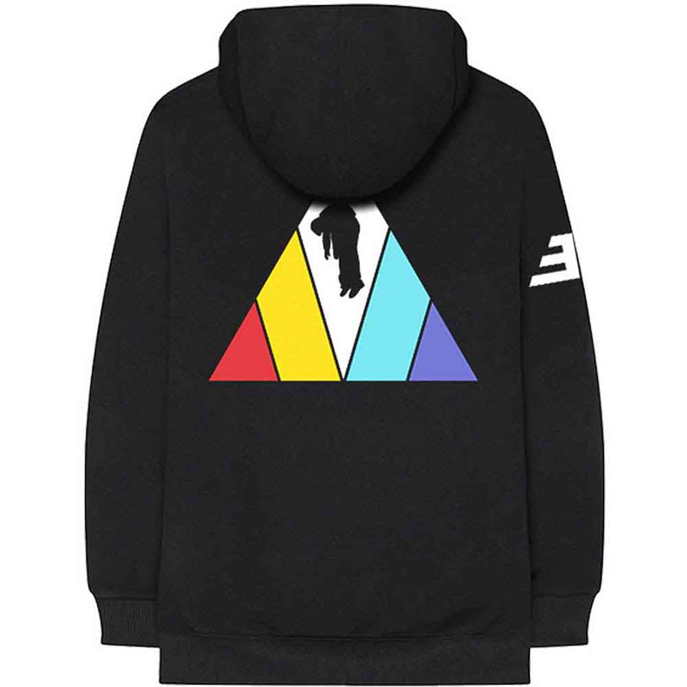 Imagine Dragons Unisex Zipped Hoodie: Triangle (Black) (Back Print)