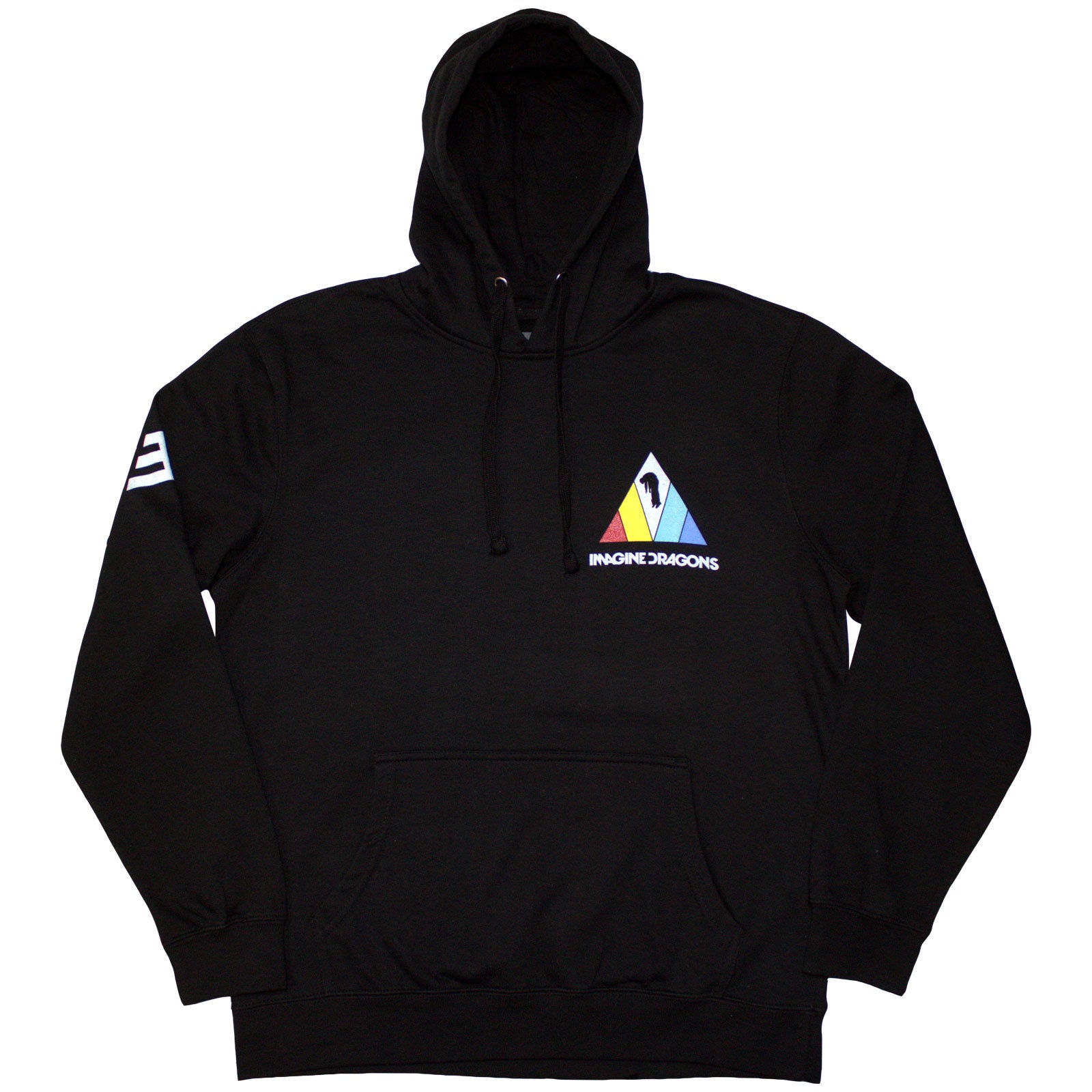 Imagine Dragons Unisex Pullover Hoodie: Triangle (Black) (Back & Sleeve Print)