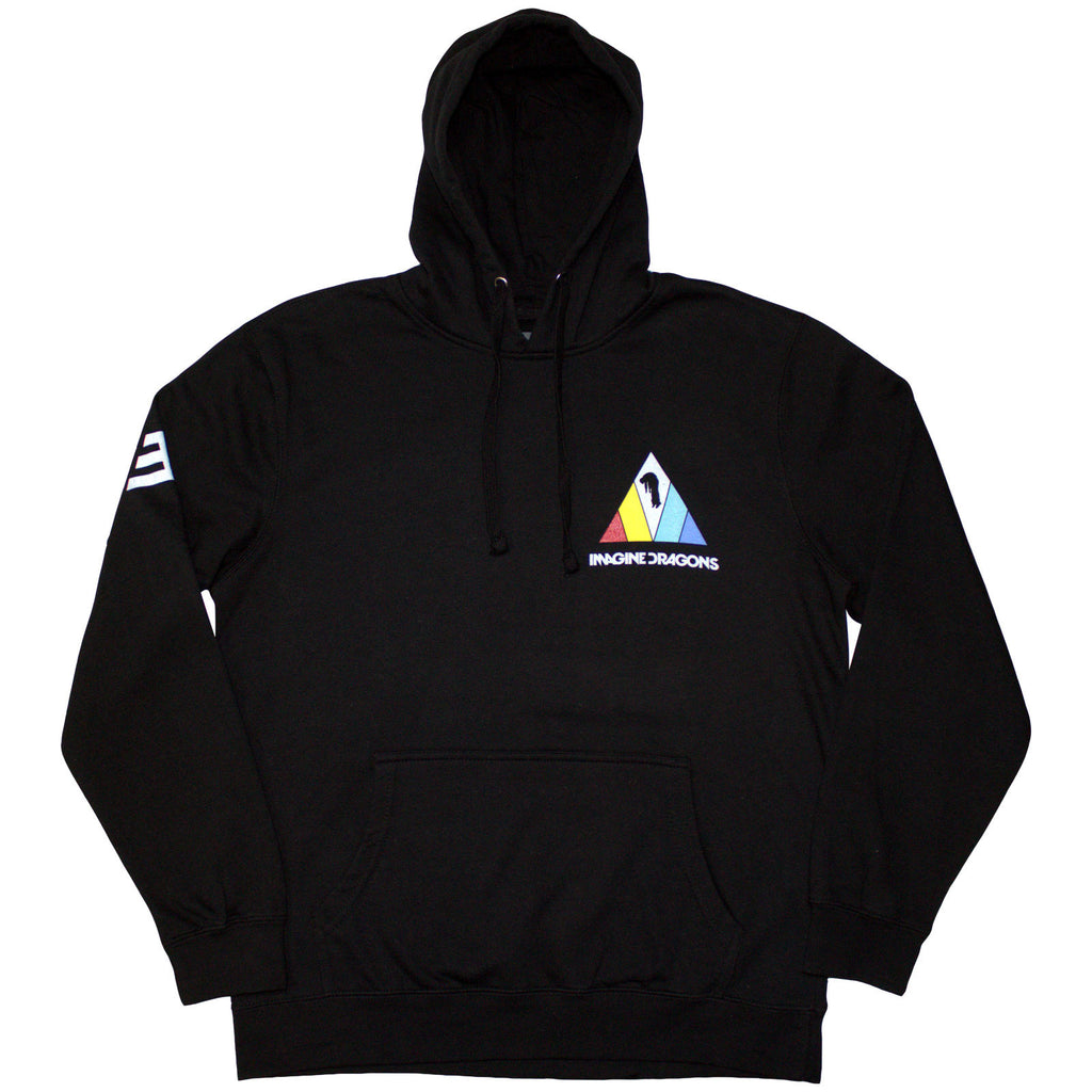 Imagine Dragons Unisex Pullover Hoodie: Triangle (Black) (Back & Sleeve Print)