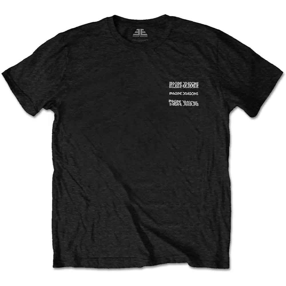 Imagine Dragons Unisex T-Shirt: Man Glitch (Black) (Back Print)