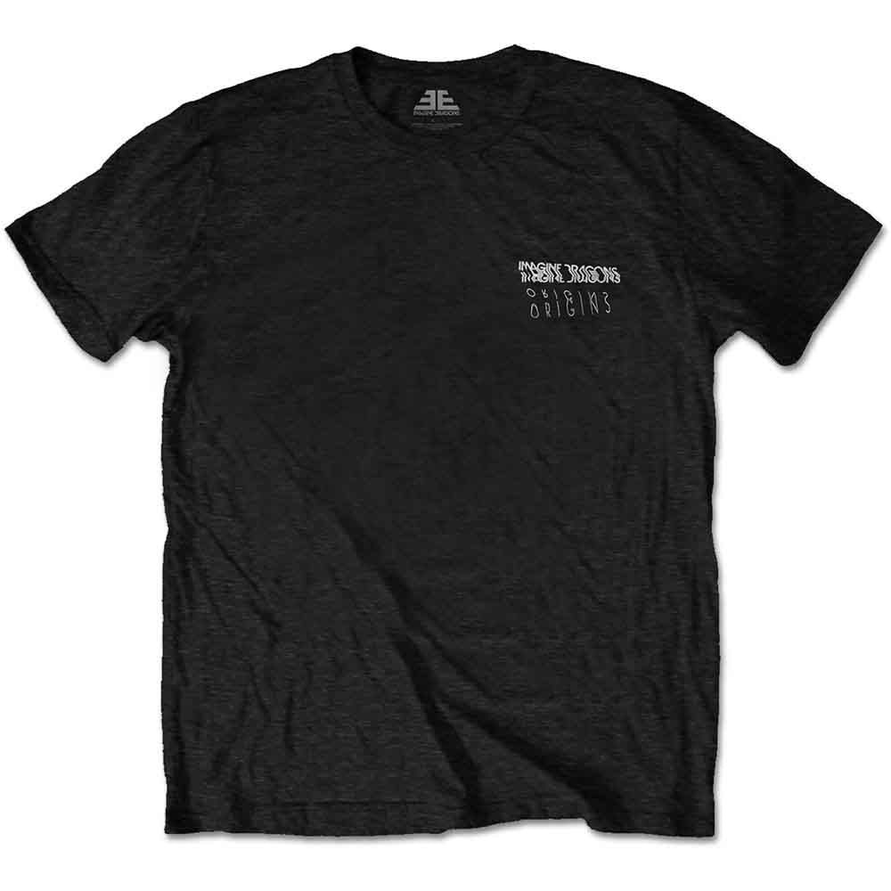 Imagine Dragons Unisex T-Shirt: Original Circle Glitch (Black) (Back Print)
