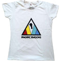 Imagine Dragons Ladies T-Shirt: Triangle Logo (White)