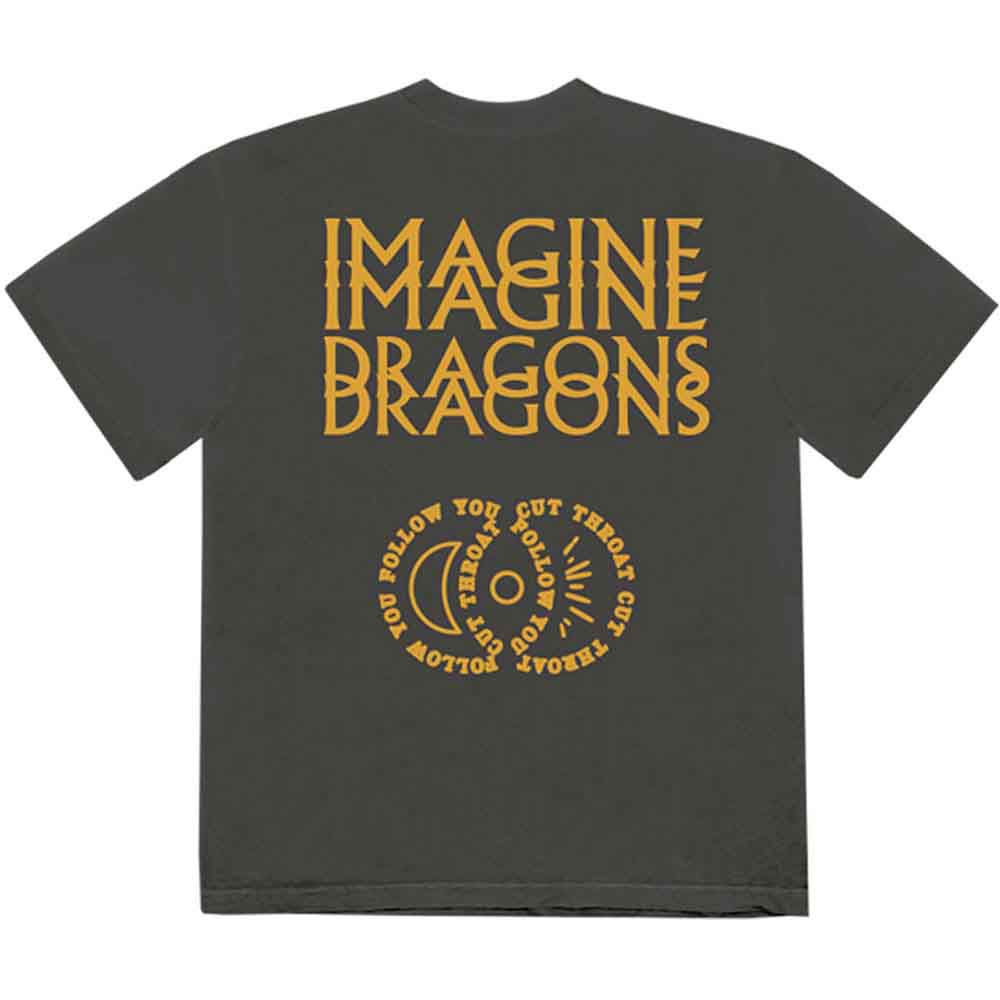 Imagine Dragons Unisex T-Shirt: Cutthroat Symbols (Charcoal Grey) (Back Print)