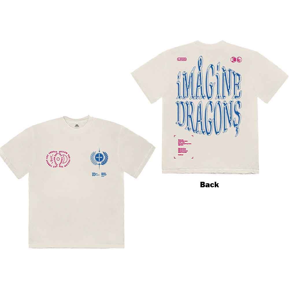 Imagine Dragons Unisex T-Shirt: Lyrics (Natural) (Back Print)