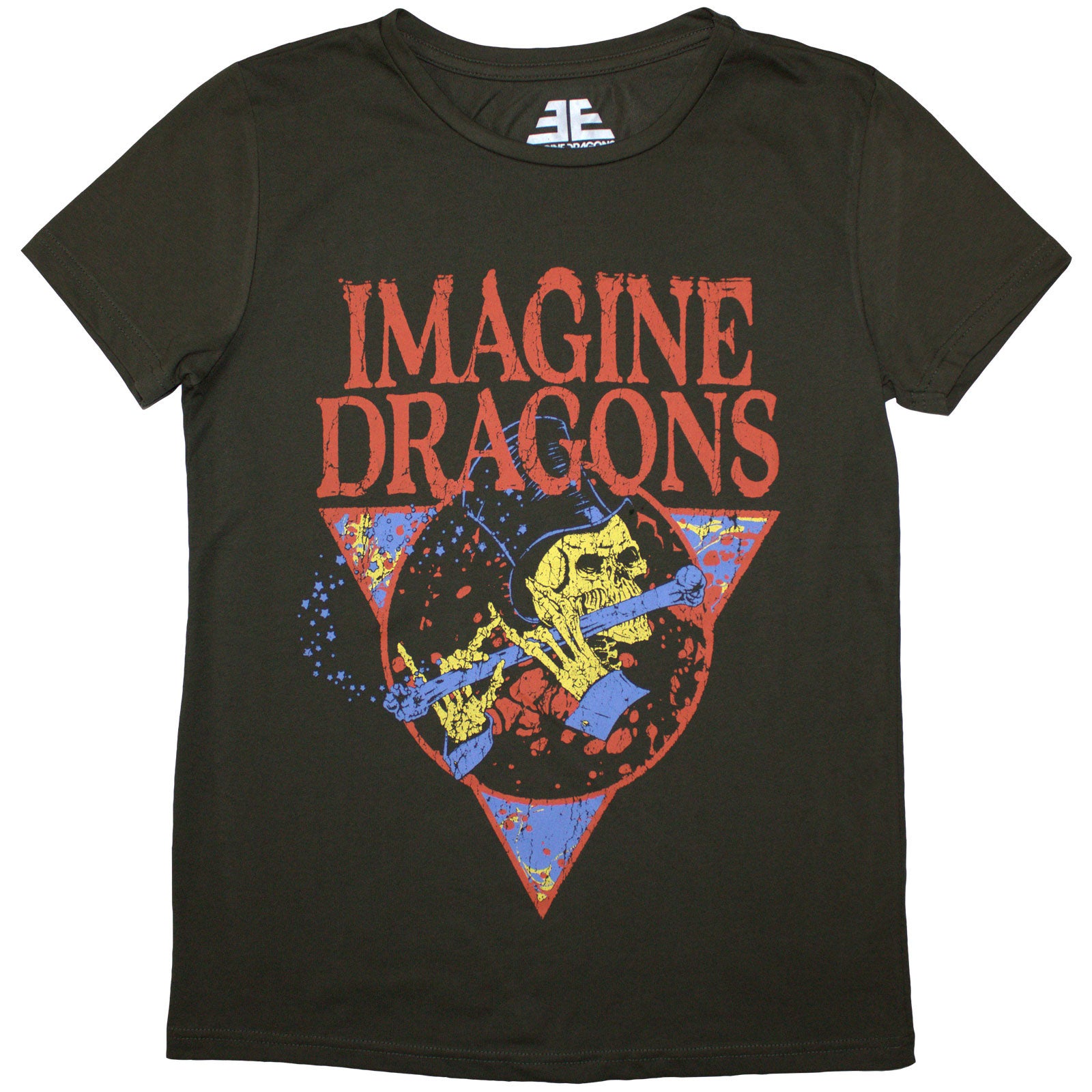 Imagine Dragons Ladies T-Shirt: Skeleton Flute (Green)