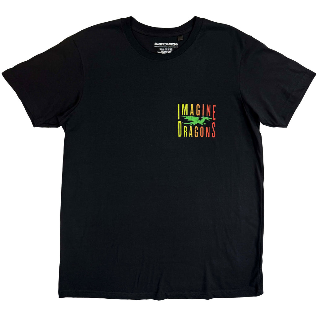 Imagine Dragons Unisex T-Shirt: Double Dragons Pocket (Black) (Back Print)