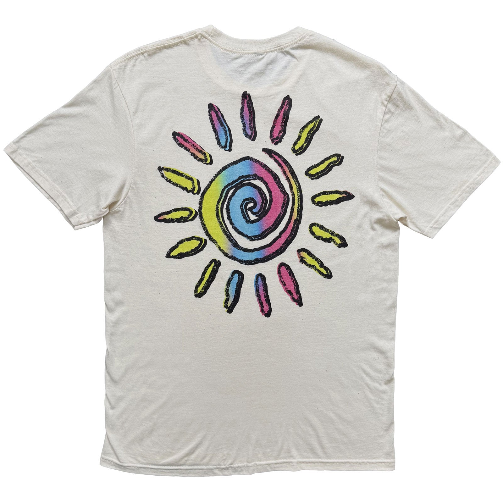 Imagine Dragons Unisex T-Shirt: Sun Logo (Natural) (Back Print)