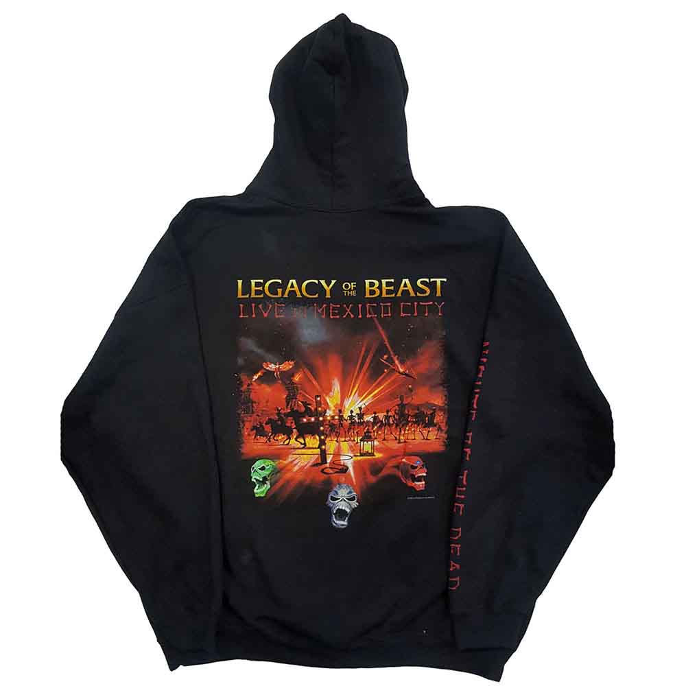 Iron Maiden Unisex Pullover Hoodie: Nights Of The Dead (Black) (Back & Sleeve Print)