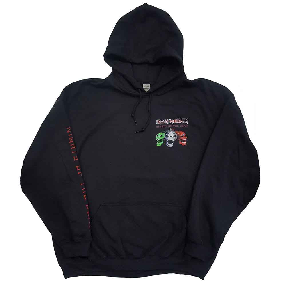 Iron Maiden Unisex Pullover Hoodie: Nights Of The Dead (Black) (Back & Sleeve Print)
