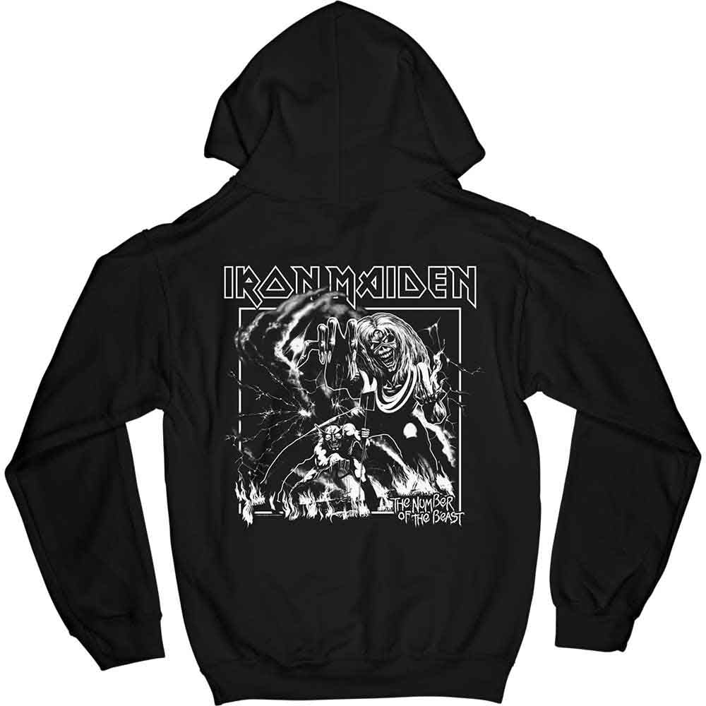 Iron Maiden Unisex Pullover Hoodie: Number Of The Beast One Colour (Black) (Back Print)