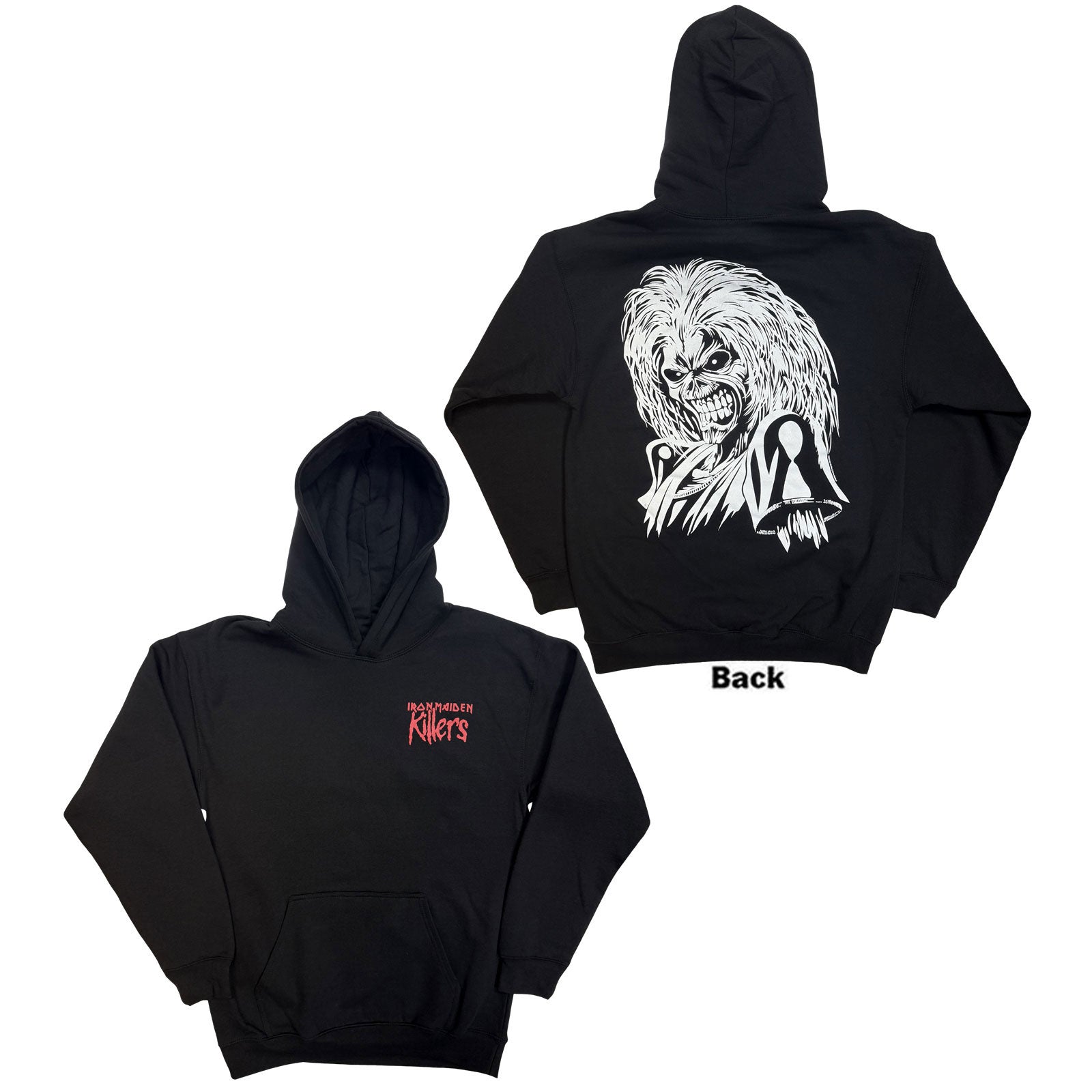 Iron Maiden Unisex Pullover Hoodie: Killers Eddie (Black) (Back Print)
