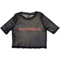 Iron Maiden Ladies Mesh Crop Top: Logo (Black)