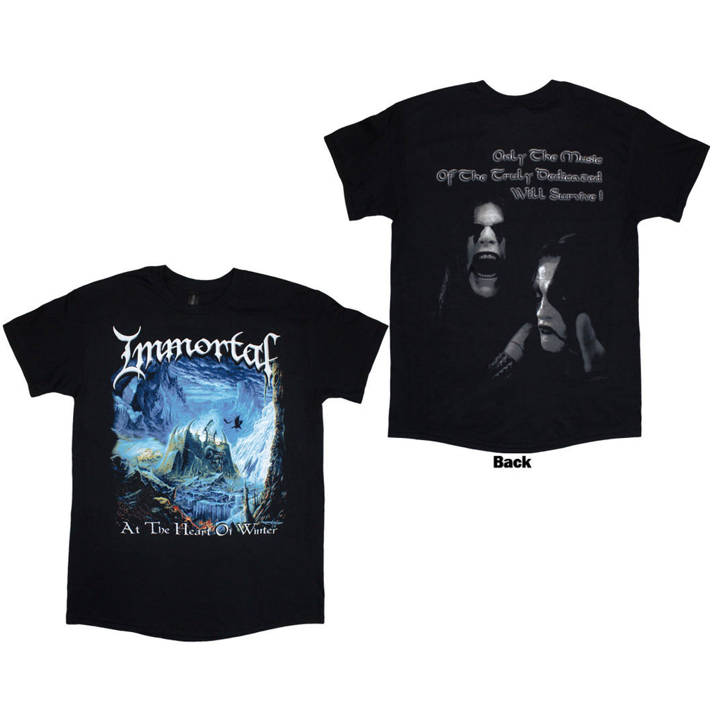 Immortal Unisex T-Shirt: At The Heart Of Winter (Black) (Back Print)