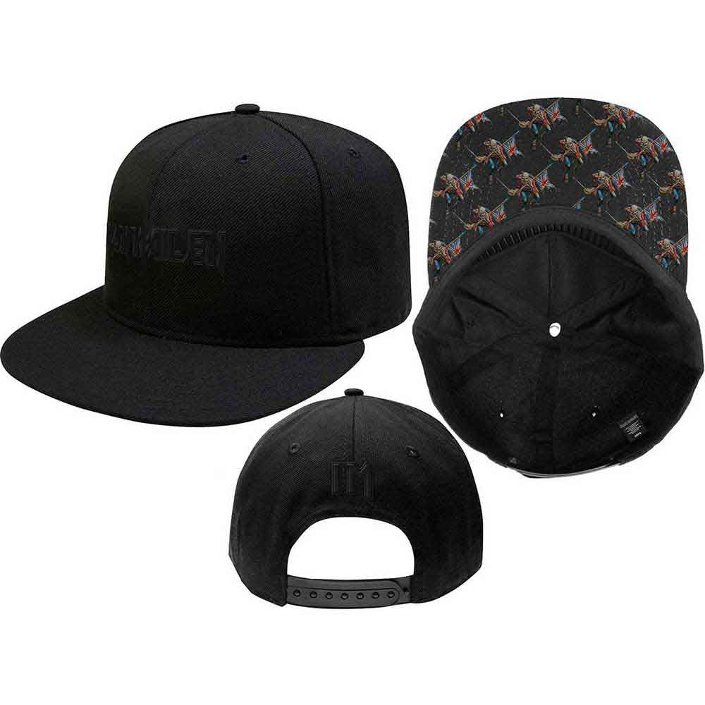 Iron Maiden Unisex Snapback Cap: Logo & Trooper (Black)