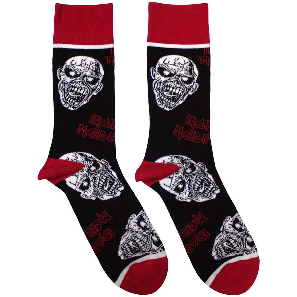 Iron Maiden Unisex Ankle Socks: Eddie Skulls (Black) (UK Size 4 - 7)