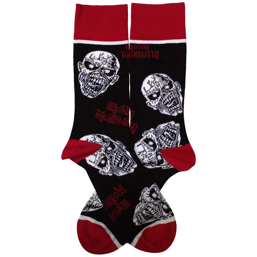Iron Maiden Unisex Ankle Socks: Eddie Skulls (Black) (UK Size 4 - 7)
