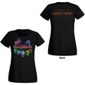 Iron Maiden Ladies T-Shirt: Legacy of the Beast Live Album Skulls (Black) (Back Print)