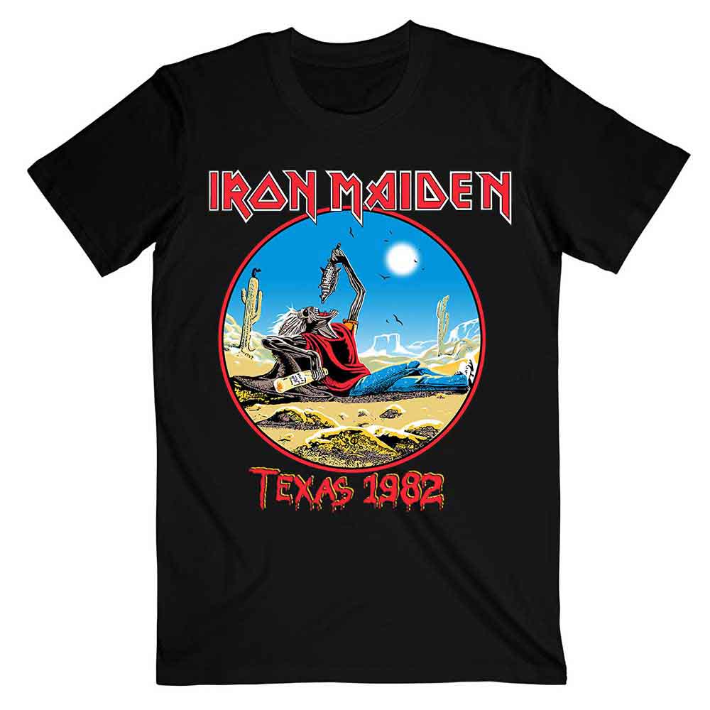 Iron Maiden Unisex T-Shirt: The Beast Tames Texas (Black) (Back Print)
