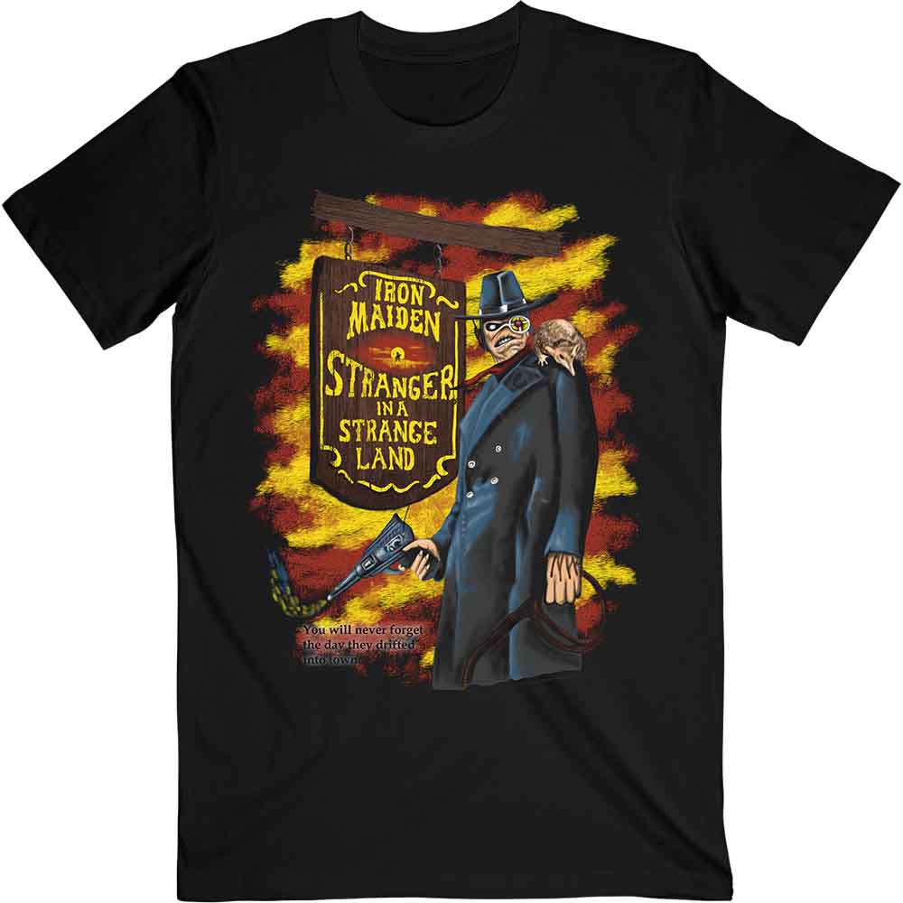 Iron Maiden Unisex T-Shirt: Stranger In A Strange Land (Black) (Back Print)
