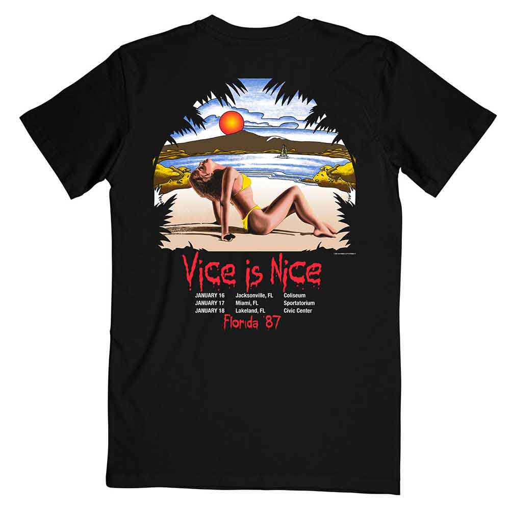 Iron Maiden Unisex T-Shirt: Vice Is Nice (Black) (Back Print)