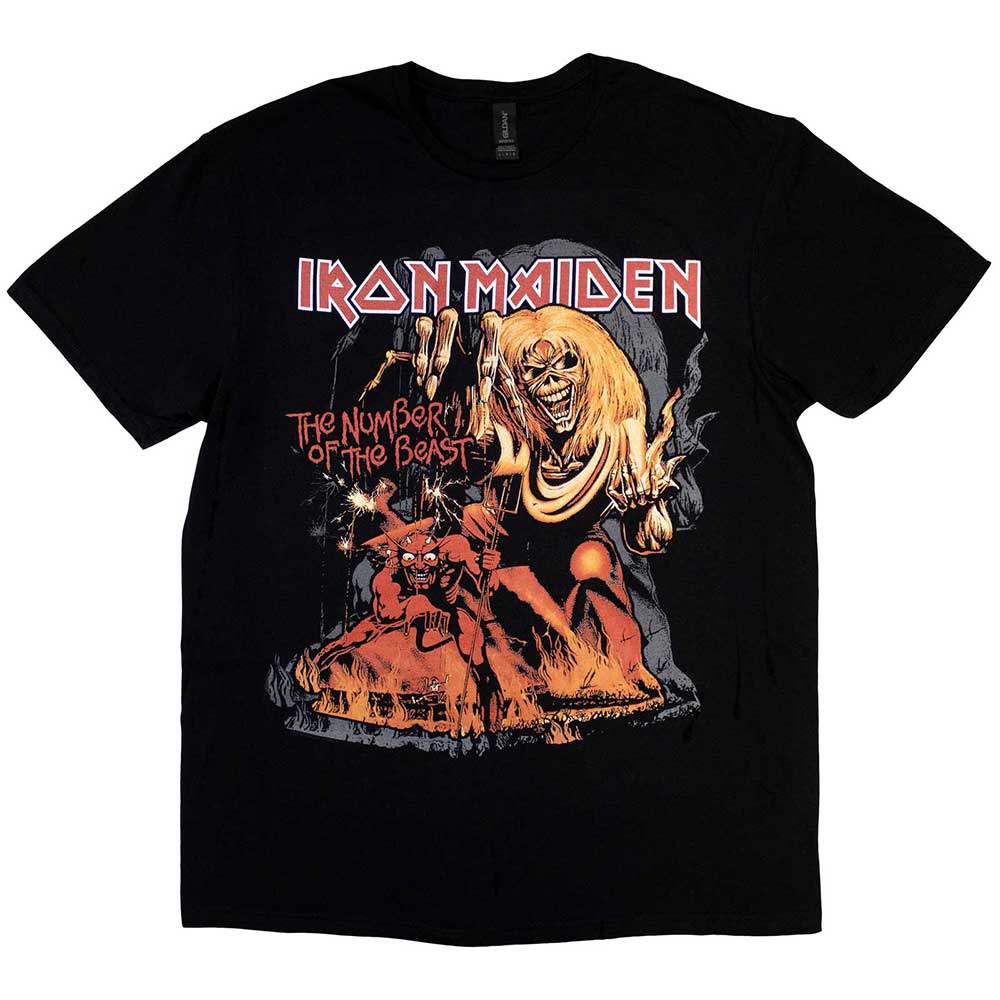 Iron Maiden Unisex T-Shirt: Number Of The Beast Graphic (Black)